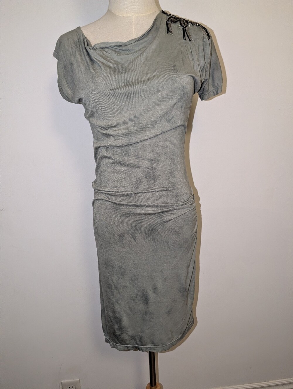 Amazing RELIGION Grey/Green Tie Dye mini dress